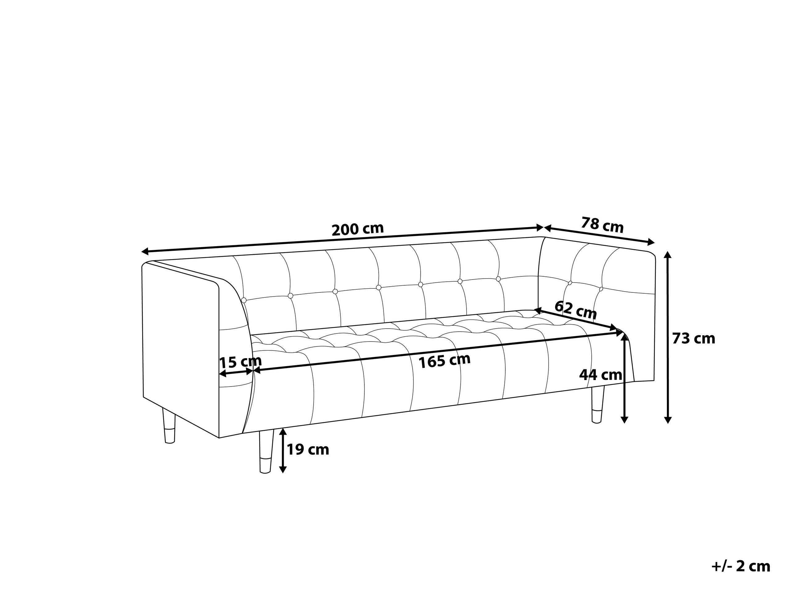 Beliani 3 Sitzer Sofa aus Spaltleder Retro BYSKE  