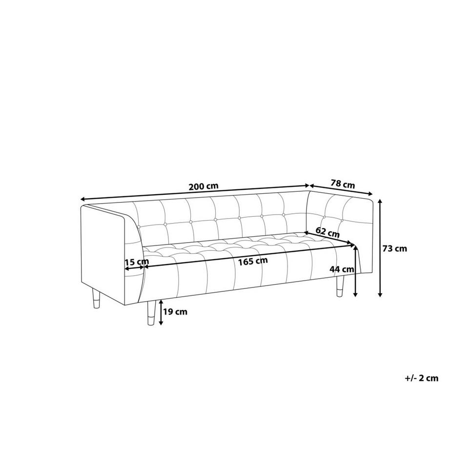 Beliani 3 Sitzer Sofa aus Spaltleder  BYSKE  
