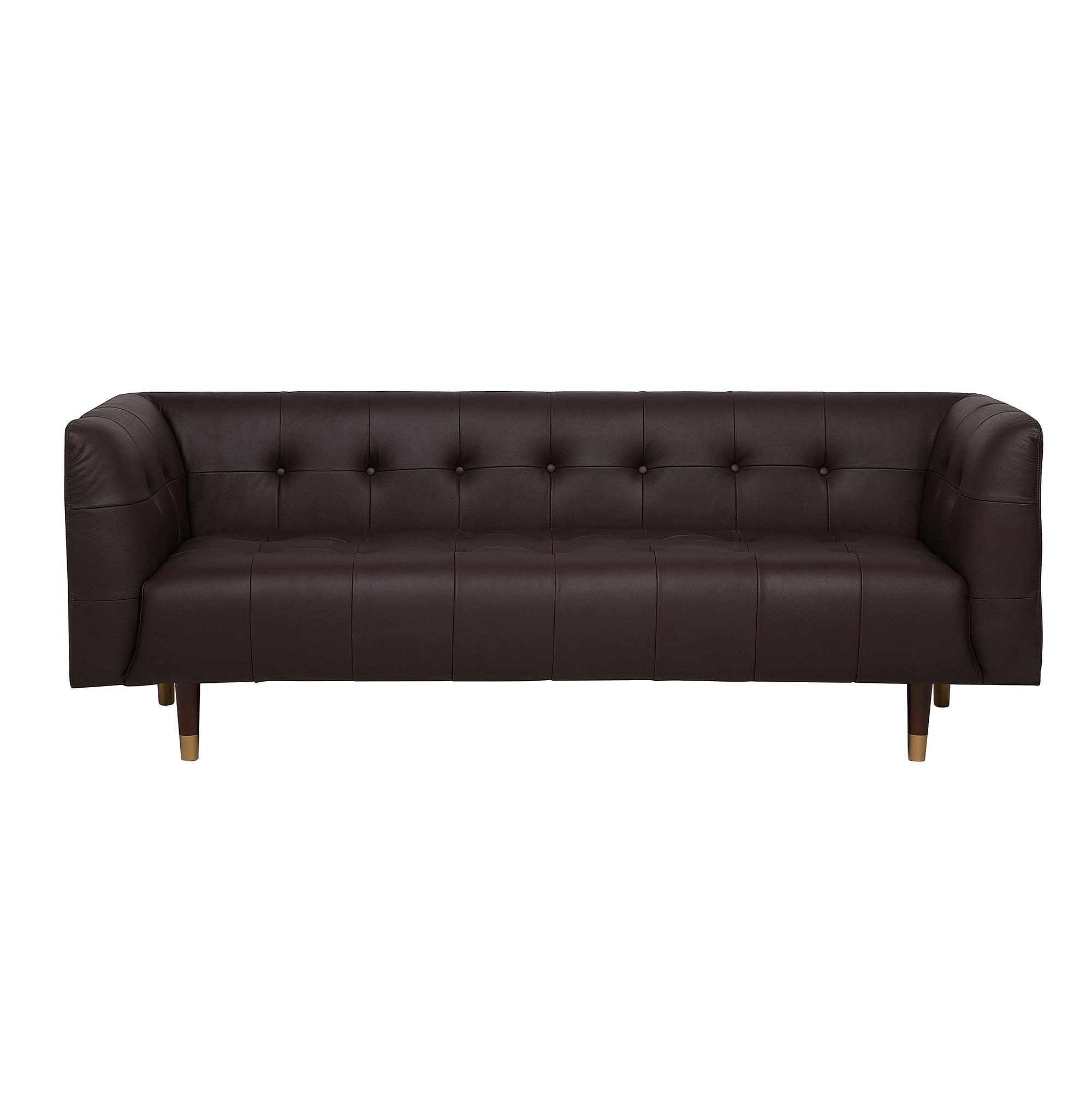 Beliani 3 Sitzer Sofa aus Spaltleder Retro BYSKE  