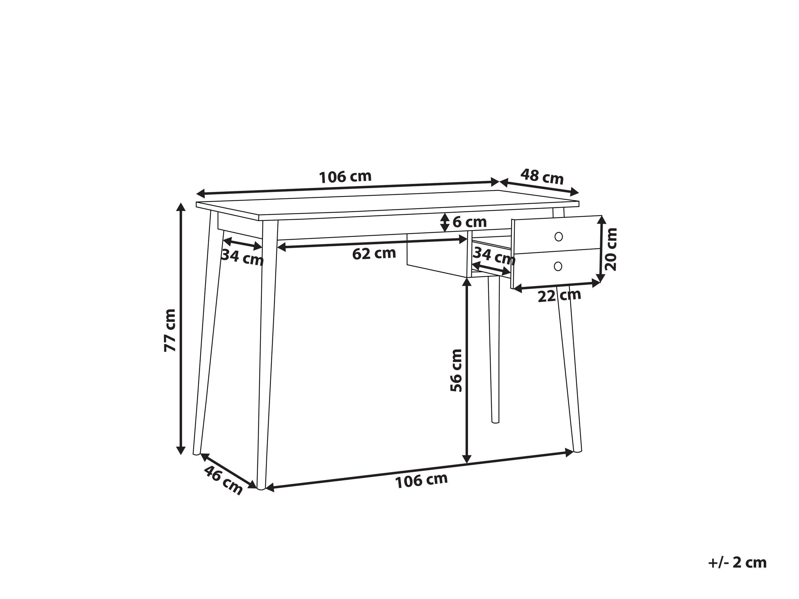 Beliani Table de bureau en MDF Industriel EBEME  