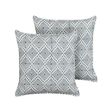 Beliani Lot de 2 coussins décoratifs en Coton Boho CORDATA  