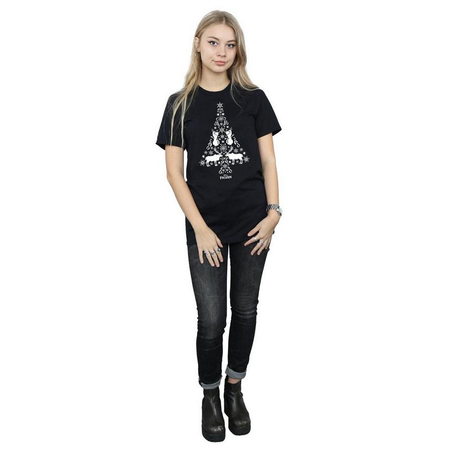 Disney Frozen T-Shirt Stampa Albero di Natale  