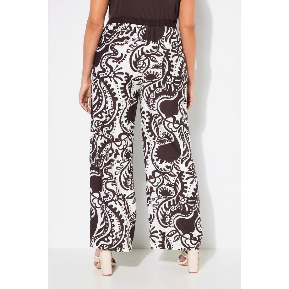 Ulla Popken Wickeloptik Weites Bein Hose mit Komfortbund  