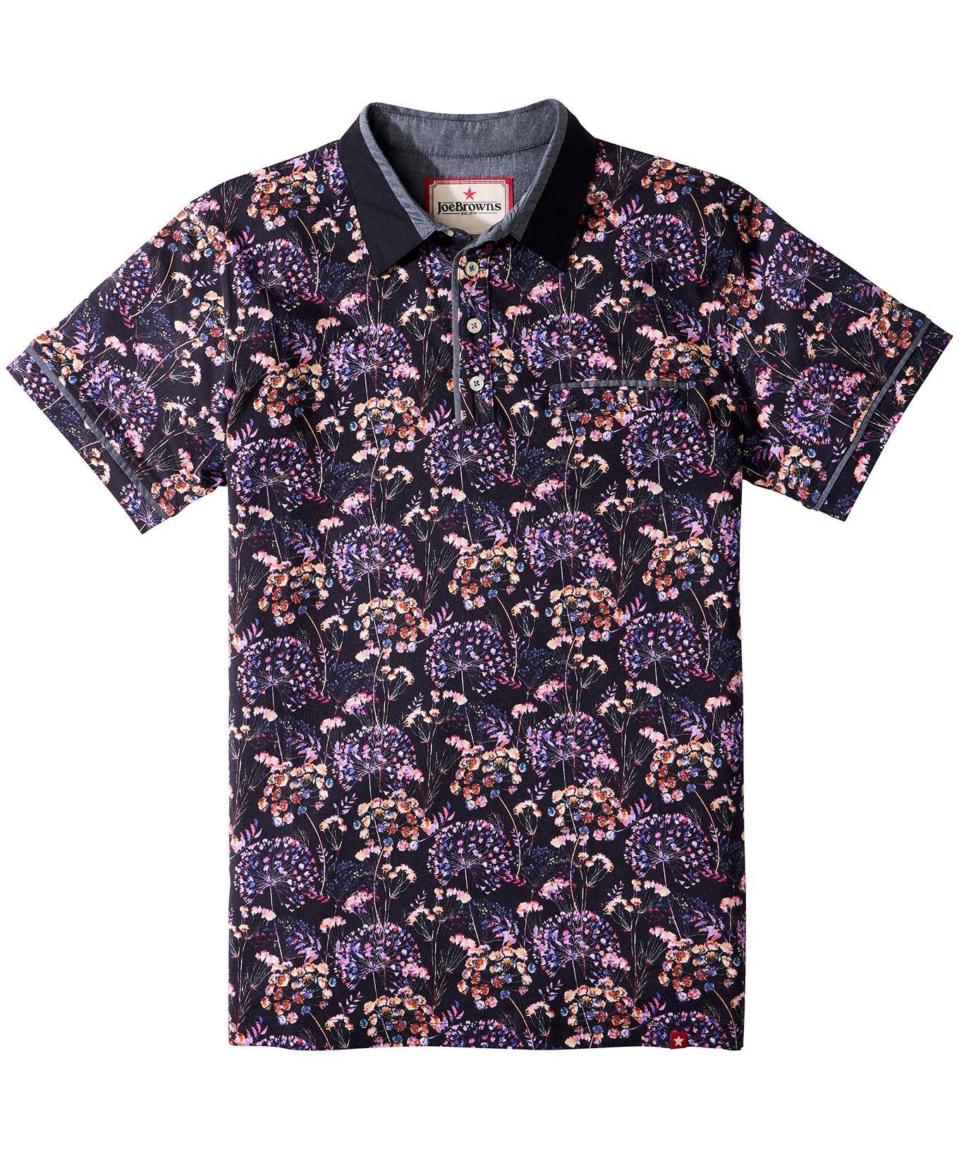 Joe Browns Legeres Kurzarm Polohemd mit Blumenmuster  