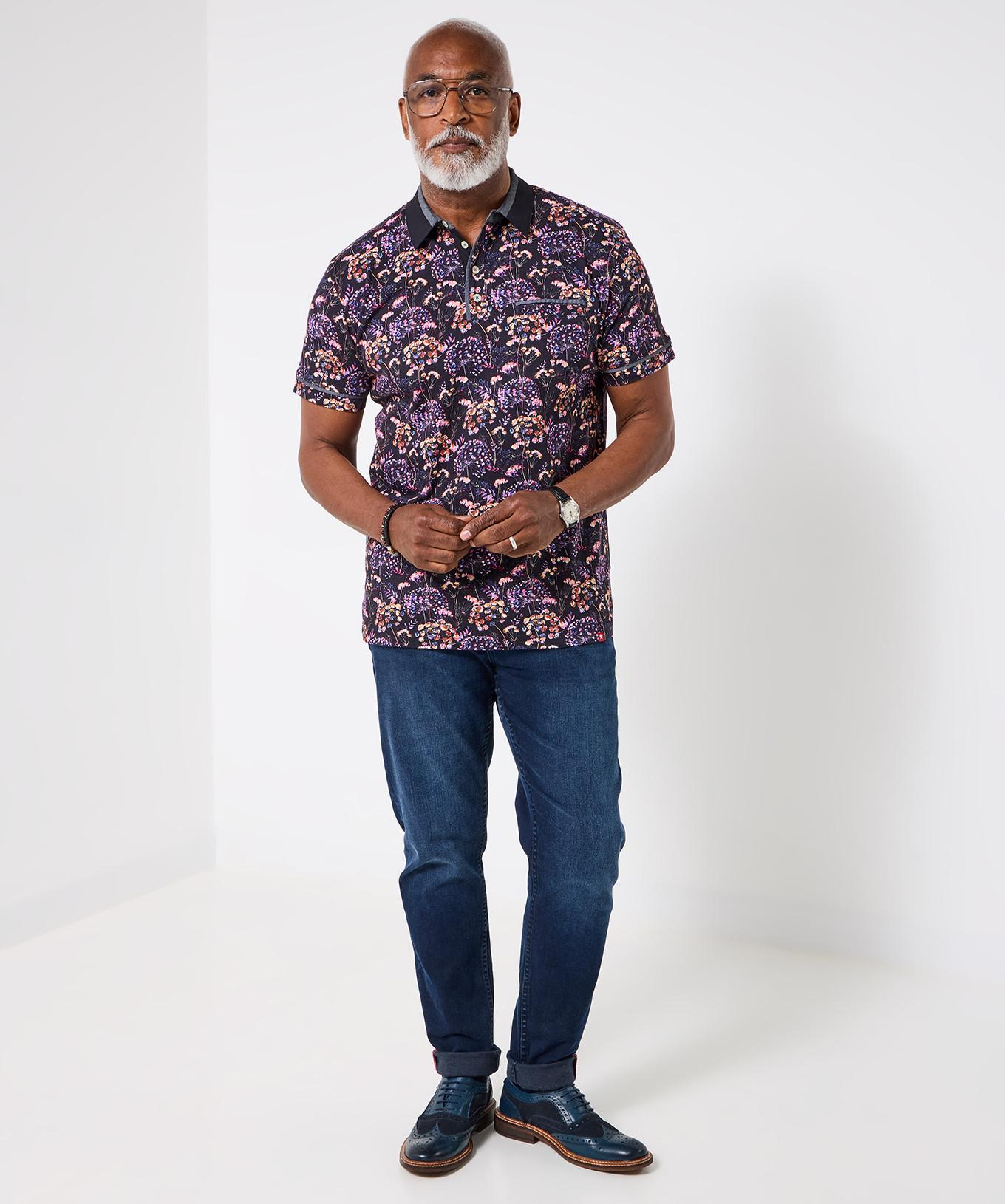 Joe Browns Legeres Kurzarm Polohemd mit Blumenmuster  