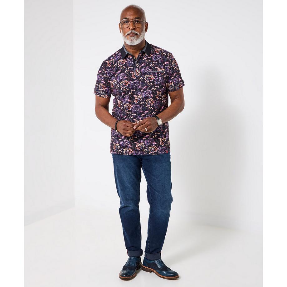 Joe Browns Legeres Kurzarm Polohemd mit Blumenmuster  