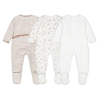 La Redoute Collections  Lot de 3 pyjamas 1 pièce en velours imprimés 