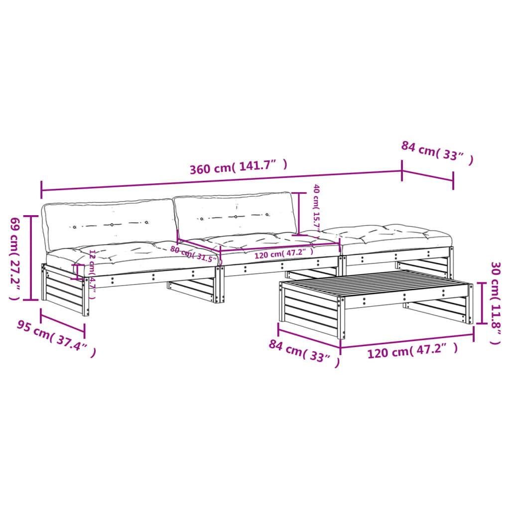 VidaXL set divani da giardino Legno di pino impregnato  