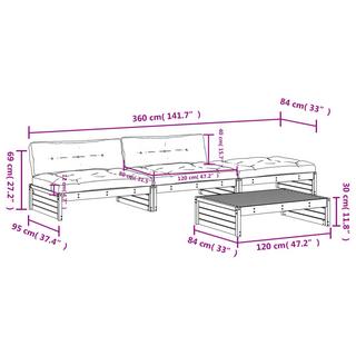 VidaXL set divani da giardino Legno di pino impregnato  