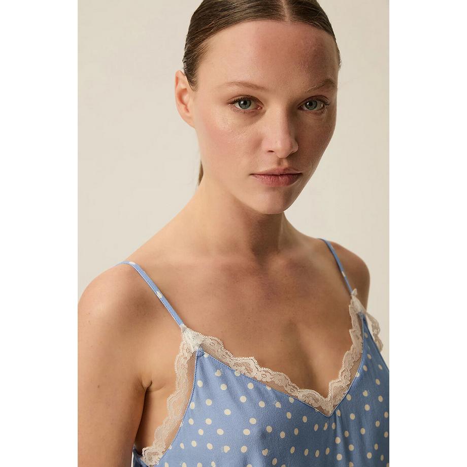 Des Petits Hauts Canotta con spalline sottili a pois  