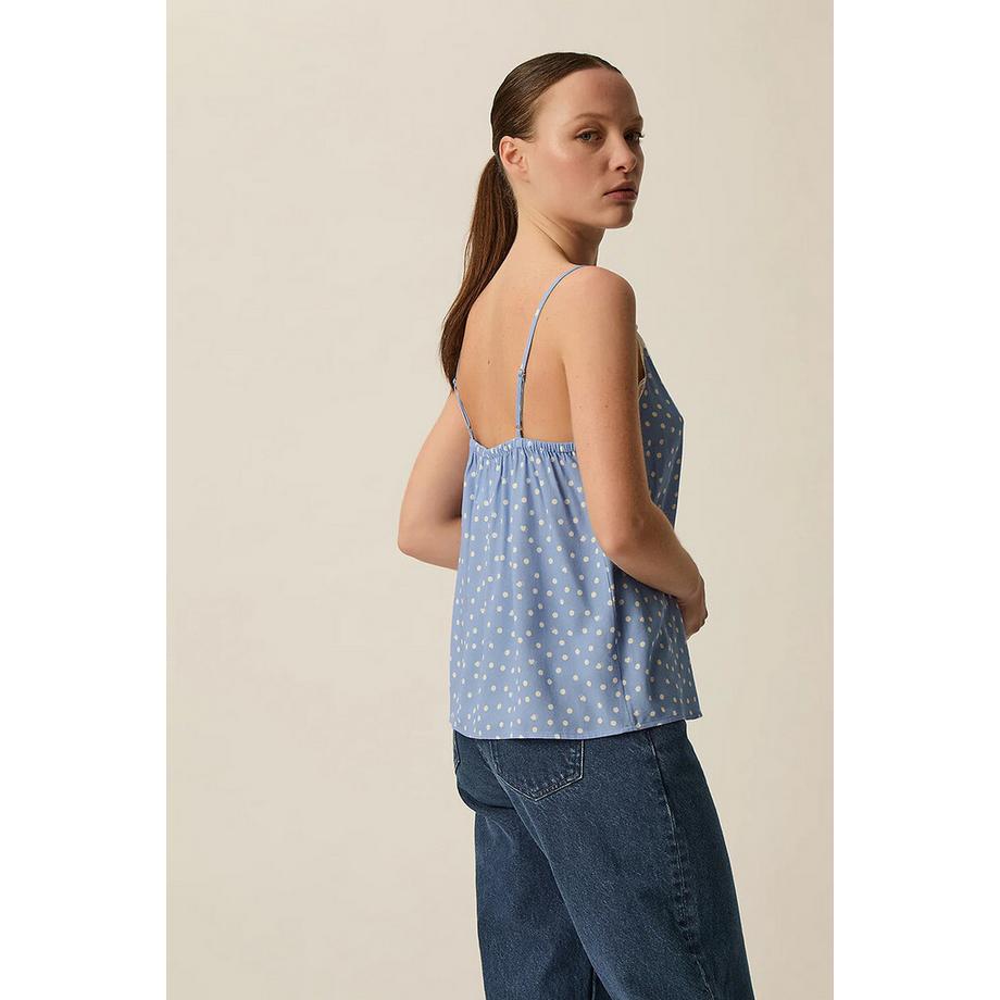 Des Petits Hauts Canotta con spalline sottili a pois  