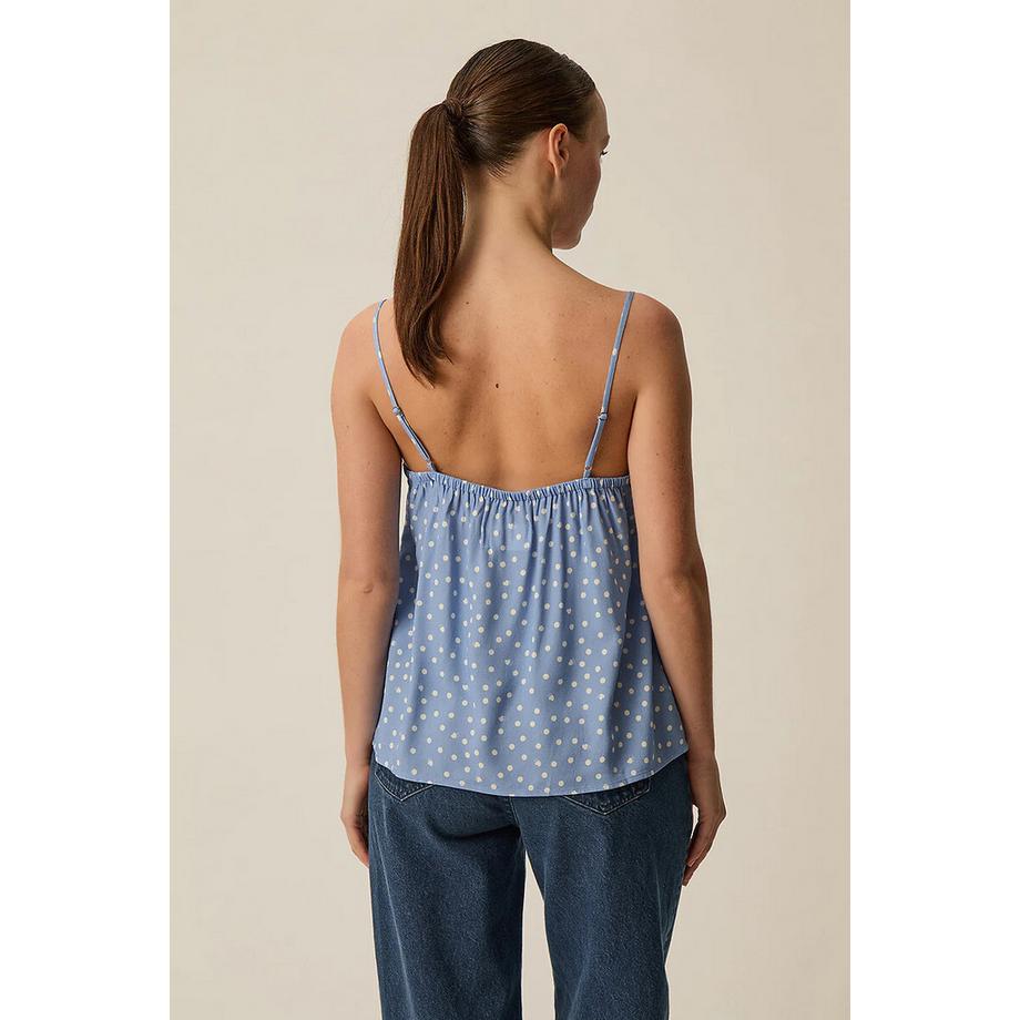Des Petits Hauts Canotta con spalline sottili a pois  