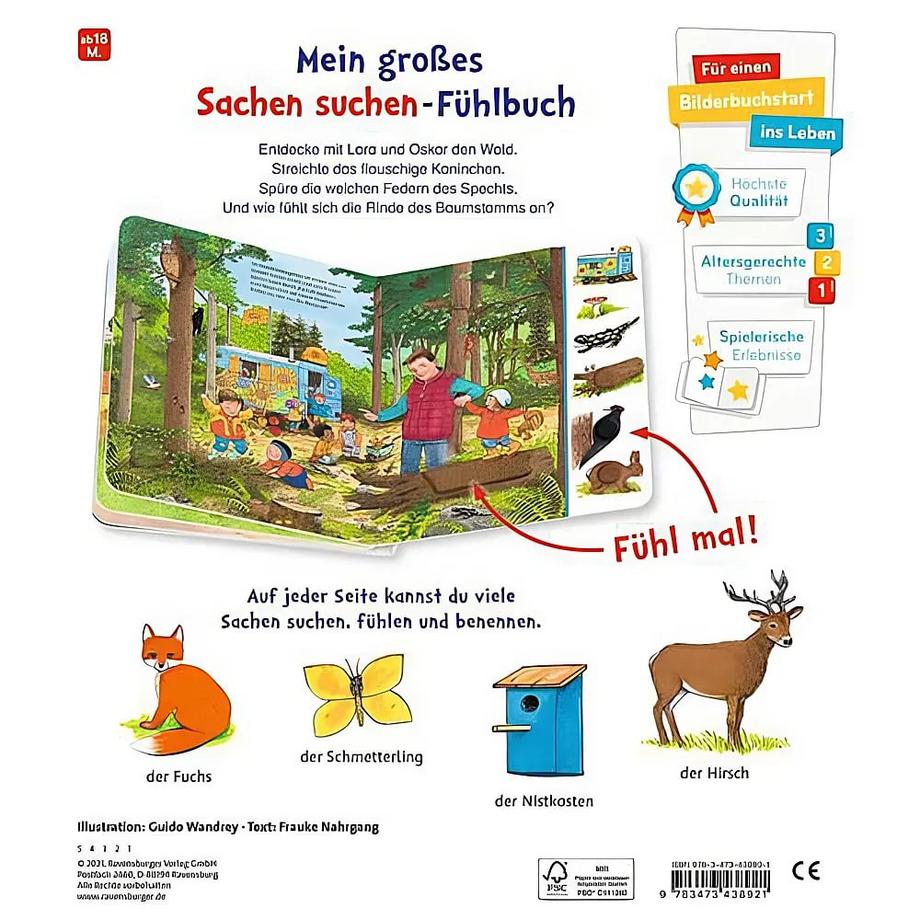 Sachen suchen, Sachen fühlen: Im Wald Nahrgang, Frauke; Wandrey, Guido (Illustrationen) Gebundene Ausgabe 