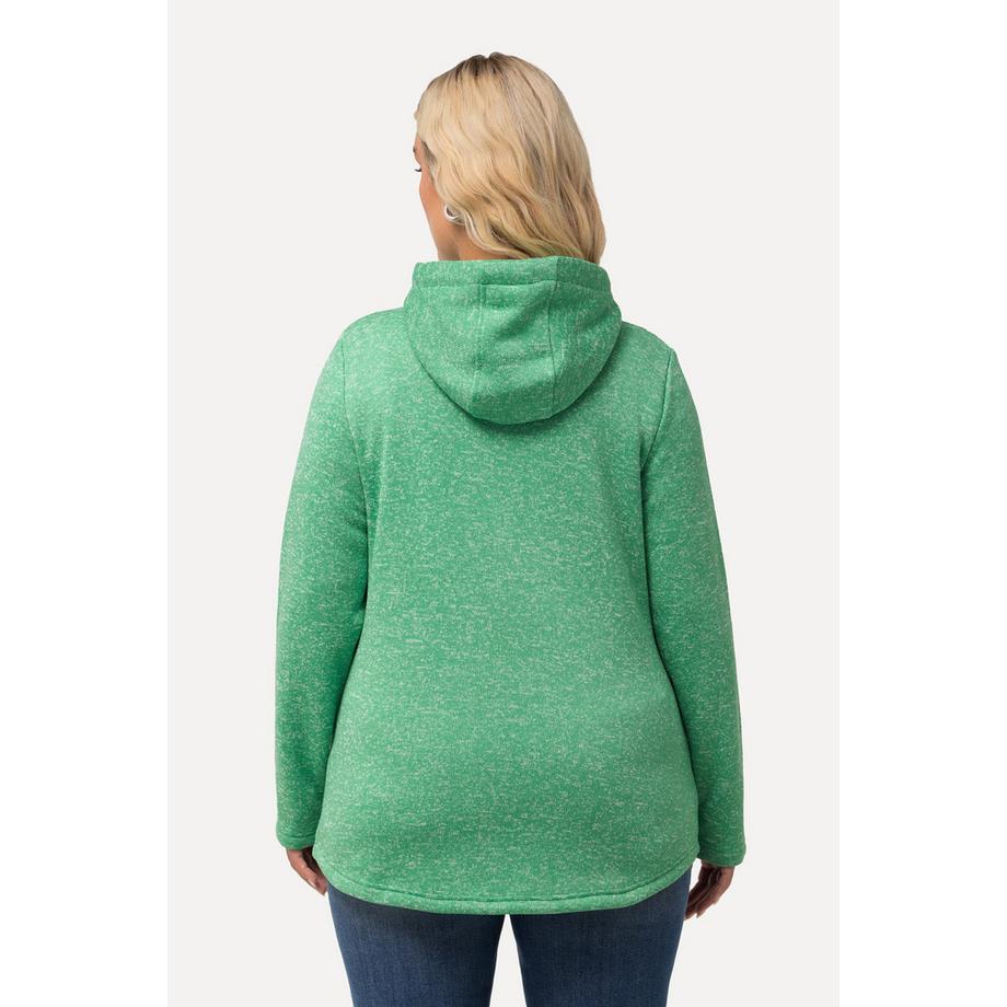 Ulla Popken Veste en maille polaire avec capuche et poches zippées  