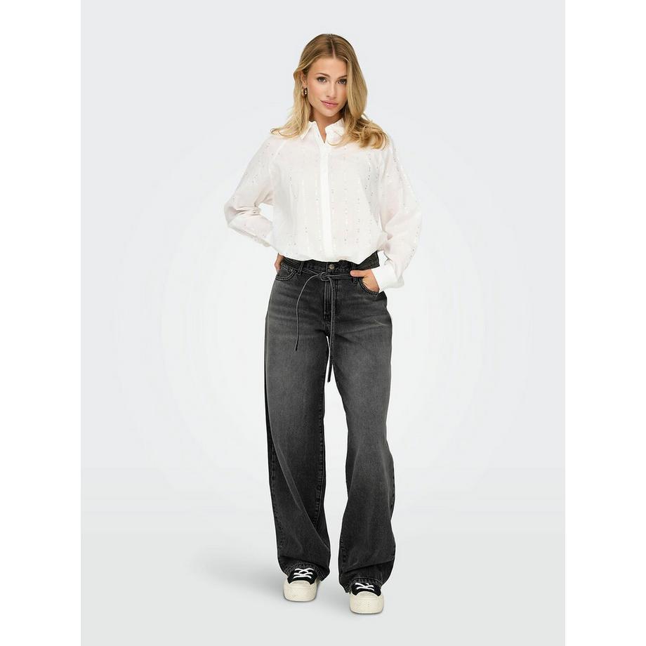 ONLY Weite Jeans mit Kordelzug  