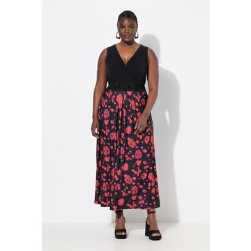 Robe maxi sans manches, décolleté en V et poches, coupe évasée