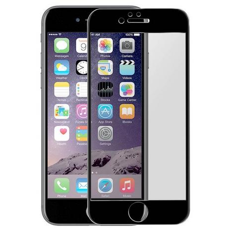 Avizar  Panzerglas Folie iPhone 6/6S Schwarz 