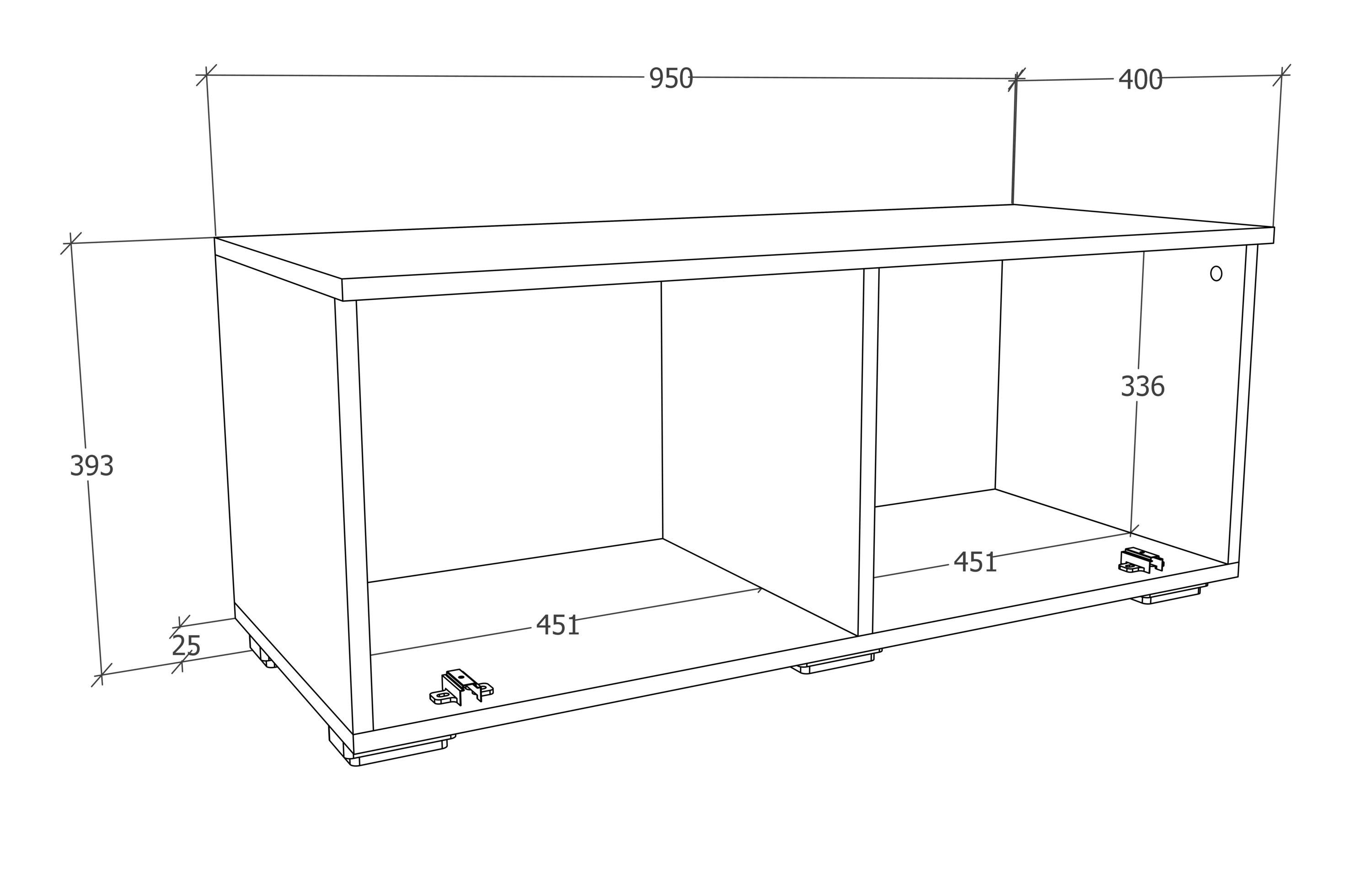 VCM TV Möbel | Lowboard | Fernsehschrank mit breiter Klapptür | Maße H. 39 x B. 95 x T. 40 cm | Fernseh Möbel – Arila S  