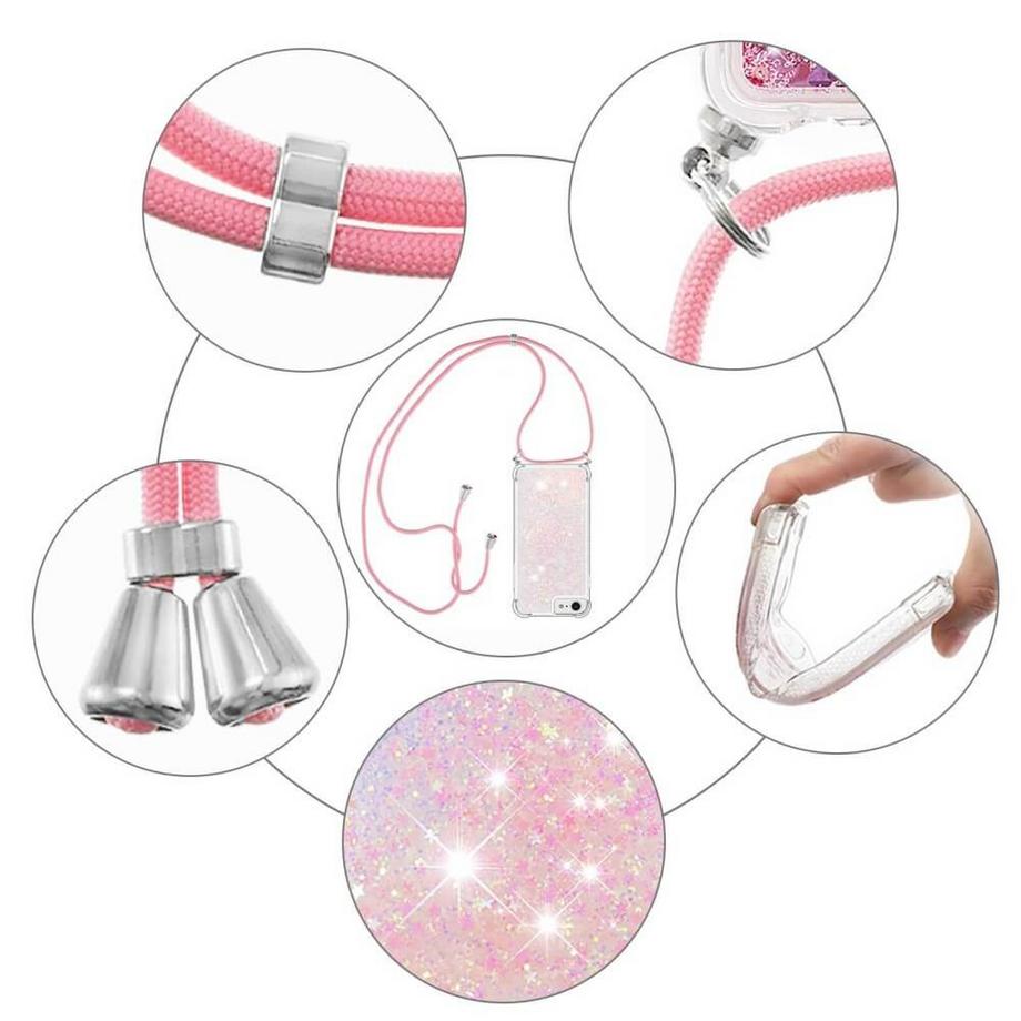 Cover-Discount  iPhone SE / 8 / 7 - Coque Paillettes Avec Bandoulière 