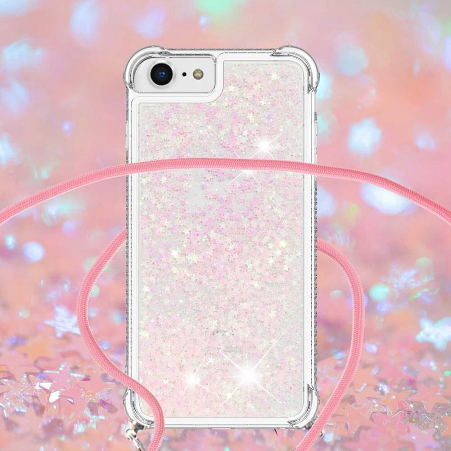 Cover-Discount  iPhone SE / 8 / 7 - Coque Paillettes Avec Bandoulière 