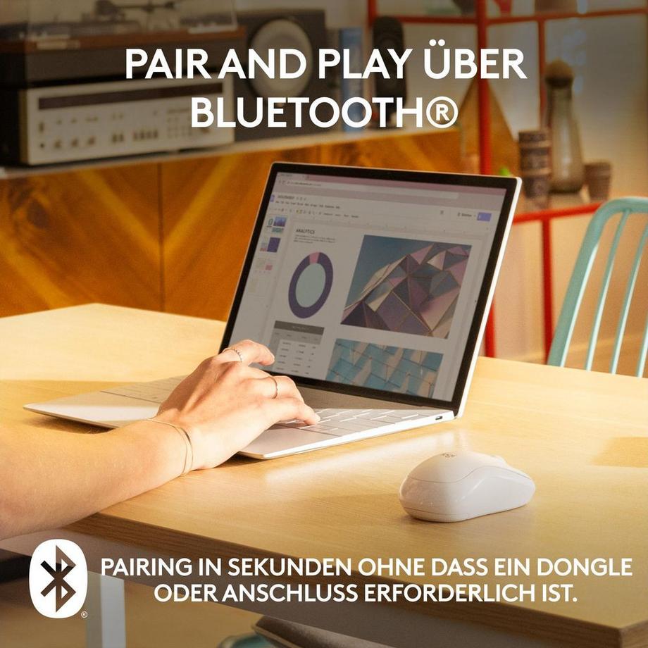 Logitech  Logitech M240 kabellose Maus – stilvolles cremefarbenes Design 