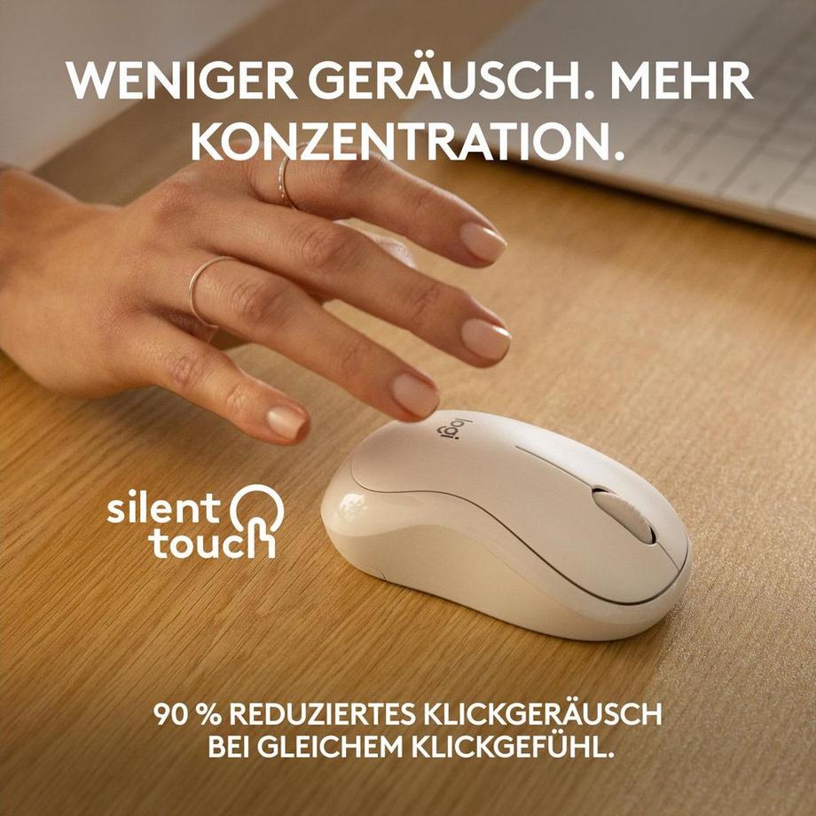 Logitech  Logitech M240 kabellose Maus – stilvolles cremefarbenes Design 