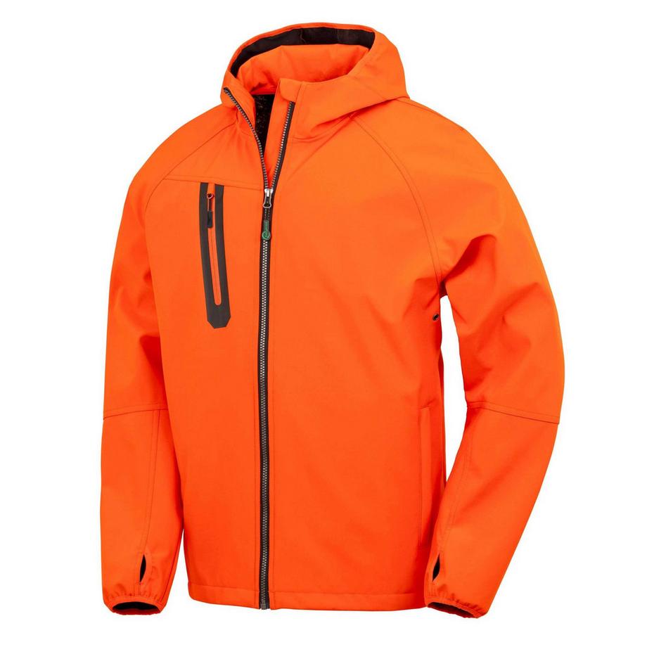 Softshelljacke, 3 Lagen, Recyceltes Material, Leger