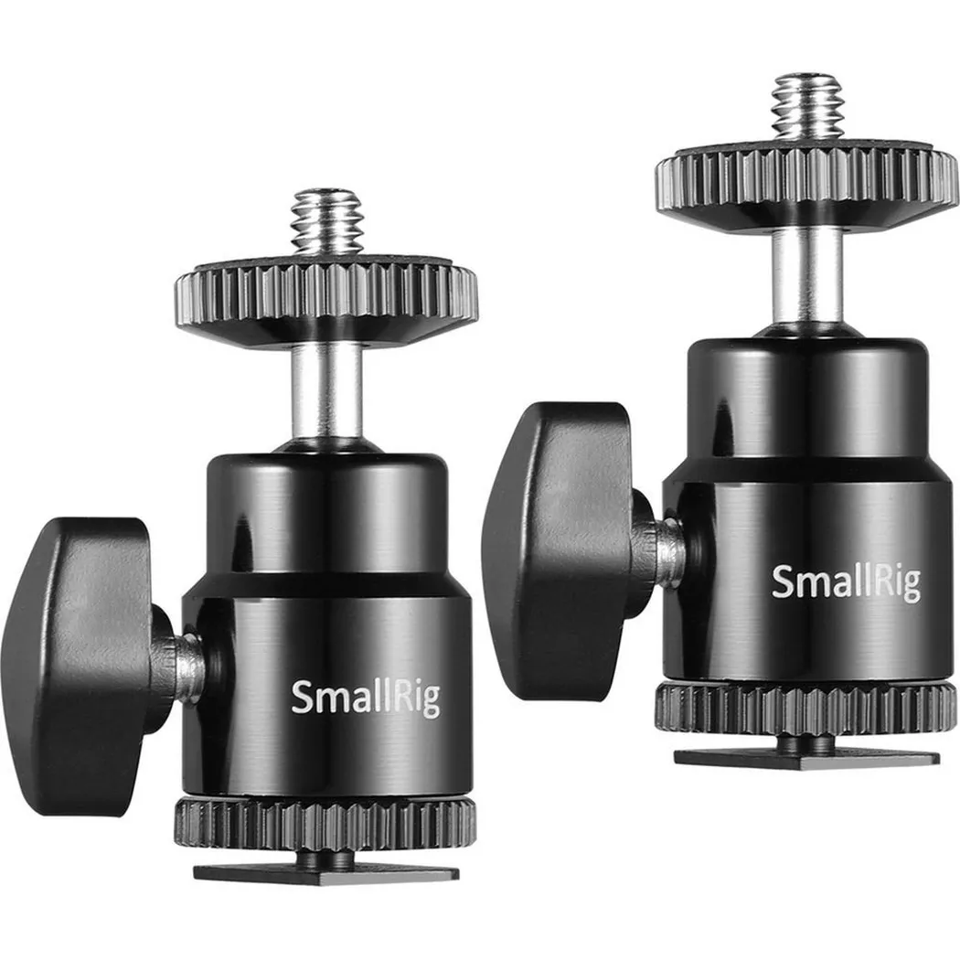 Mini cabeza de bola SmallRig con soporte de zapata fría extraíble 360 °   Cabezal de bola panorámico para cámara/micrófono/monitor/luz de vídeo LED 2948