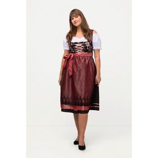 Ulla Popken  Abito tradizionale Dirndl smanicato con Jacquard e scollo rettangolare 