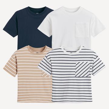 4er-Pack T-Shirts mit rundem Ausschnitt