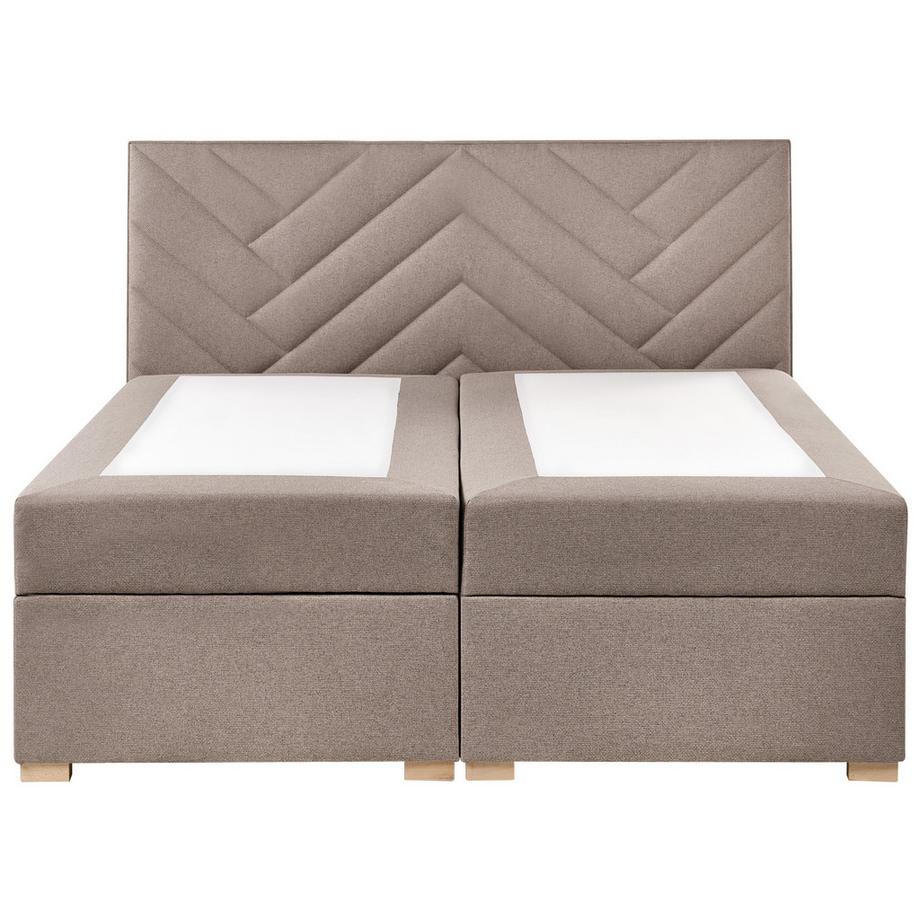 Beliani Lit boxspring avec rangement en Tissu  ESQUIRE  