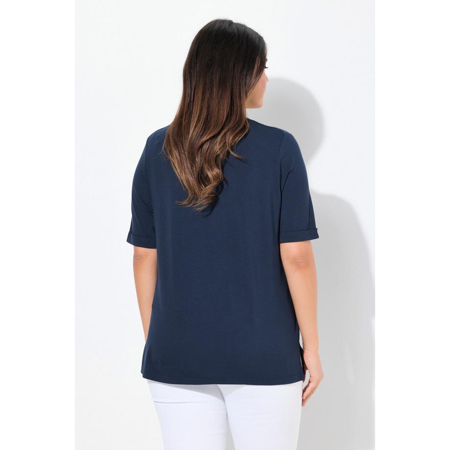 Ulla Popken 3D Floral Rain Classic Col Rond Manches Courtes T-Shirt  