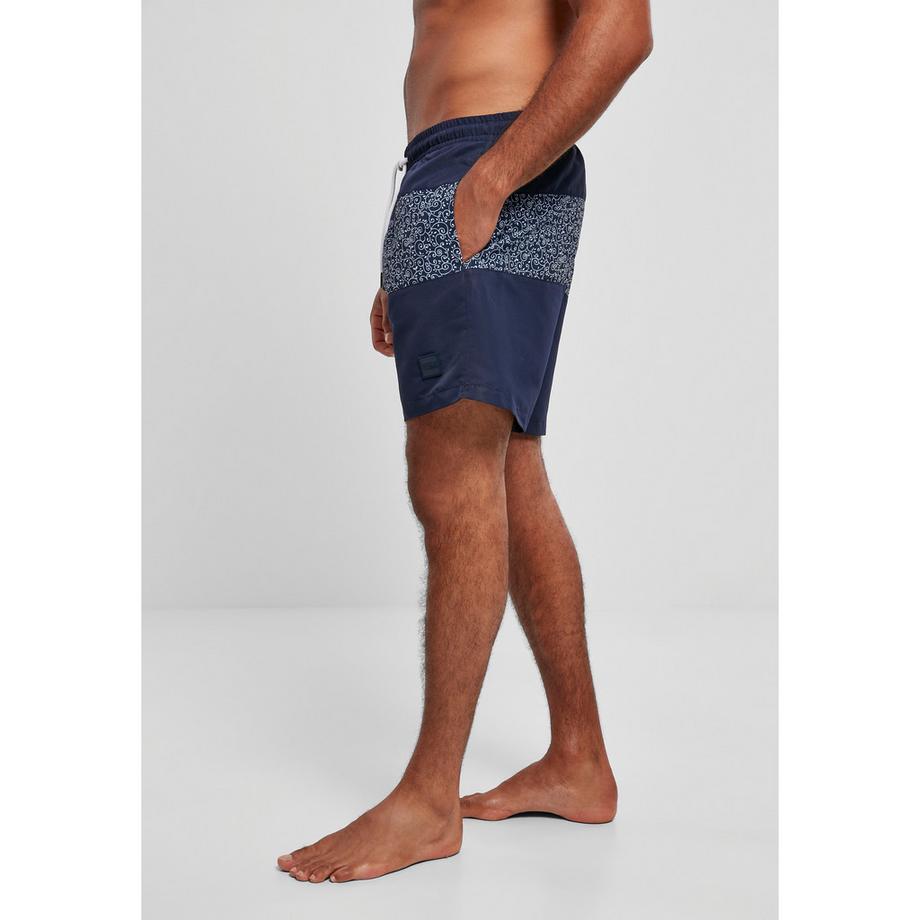 URBAN CLASSICS Mid Block Pattern Badeshorts  
