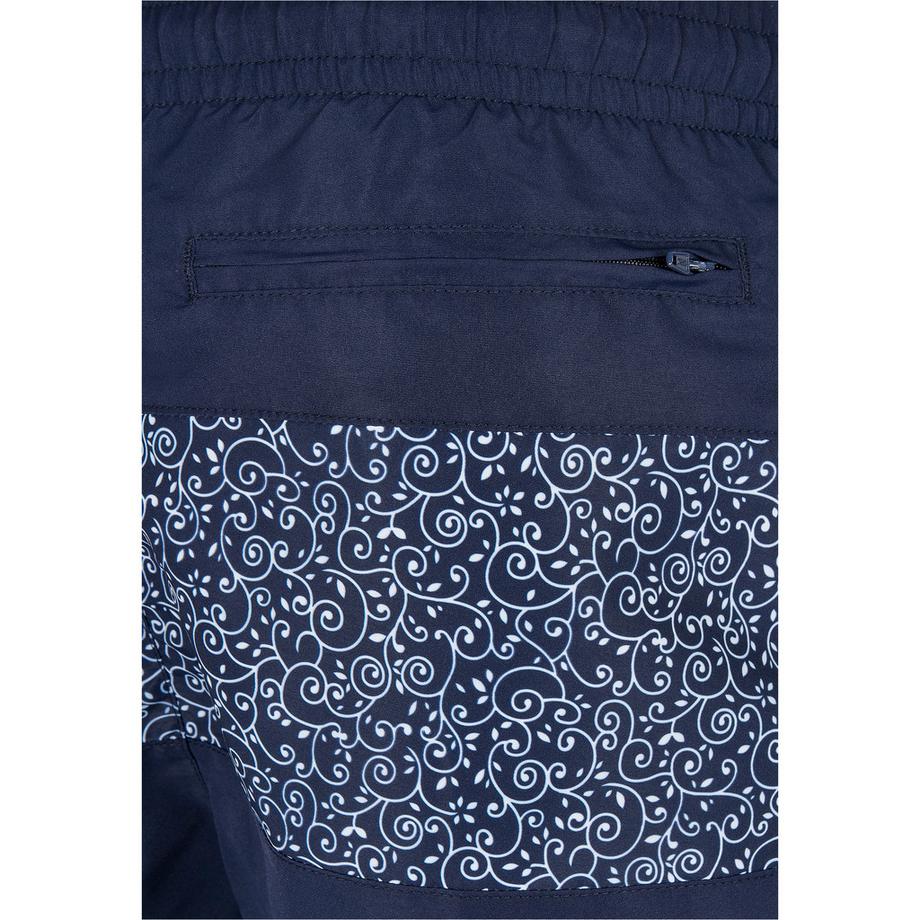 URBAN CLASSICS Mid Block Pattern Badeshorts  