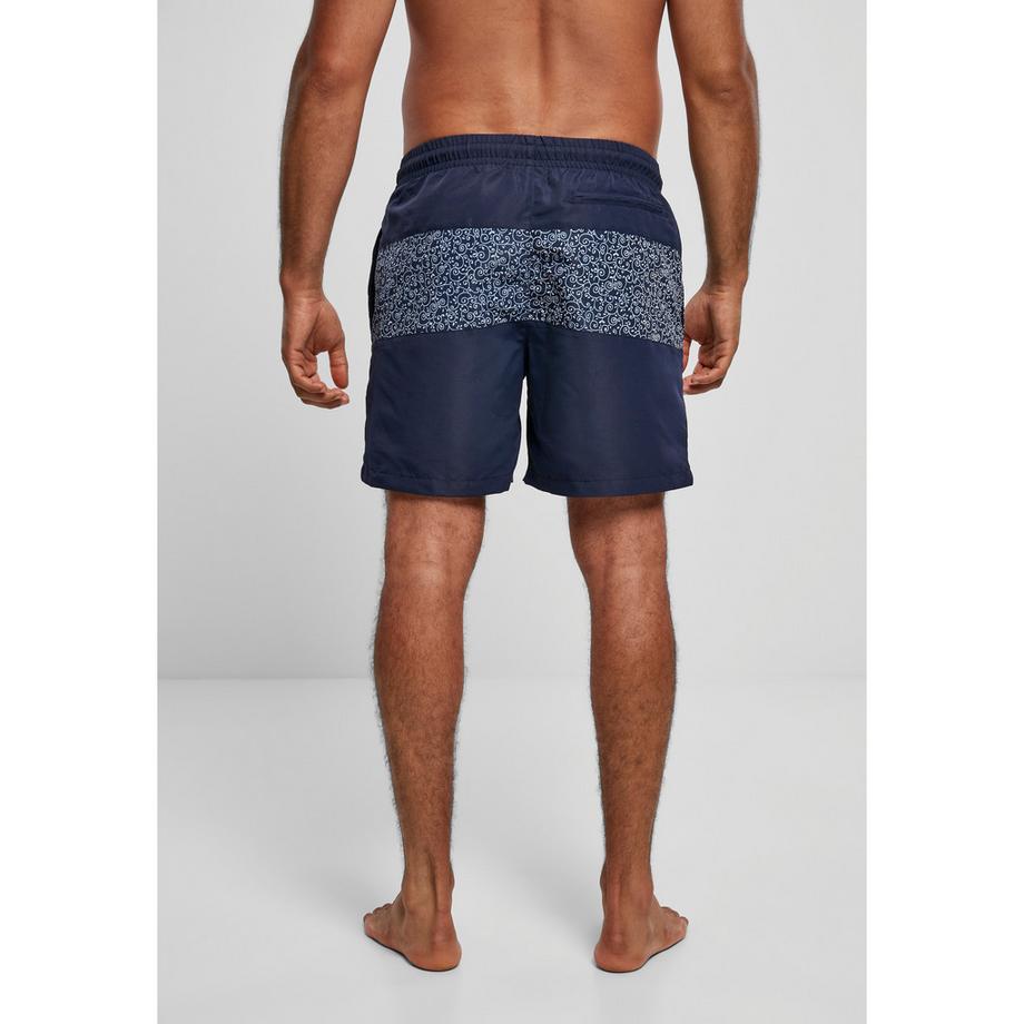URBAN CLASSICS Mid Block Pattern Badeshorts  