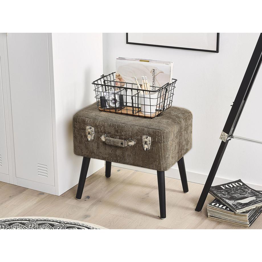 Beliani Hocker mit Stauraum aus Cord Retro MALLARD  