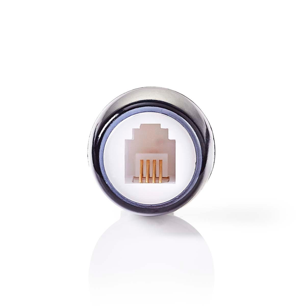 Nedis  Adaptateur de câble télécom anti-torsion | Type de contact : RJ10 | Type d'adaptateur : Adaptateur | PVC | Noir / Transparent 