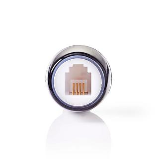 Nedis  Adaptateur de câble télécom anti-torsion | Type de contact : RJ10 | Type d'adaptateur : Adaptateur | PVC | Noir / Transparent 