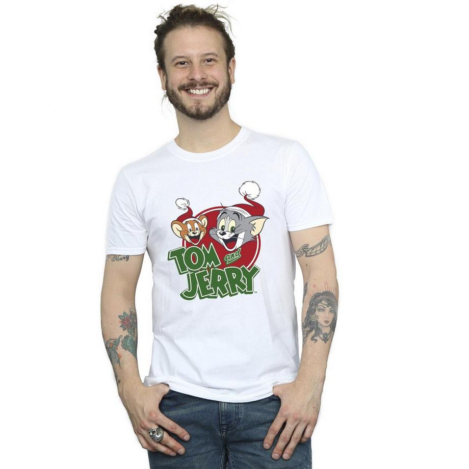 Warner Bros T-Shirt Christmas Hat Logo  