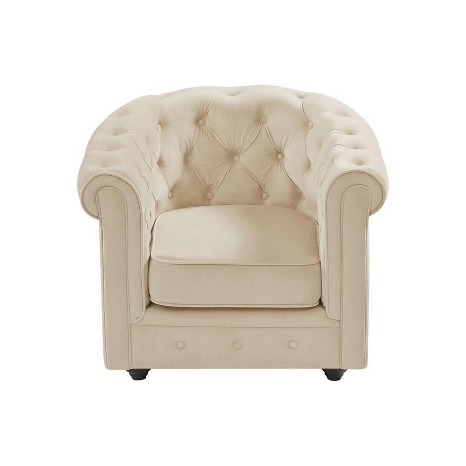 Vente-unique Sessel - Samt - Beige - CHESTERFIELD  