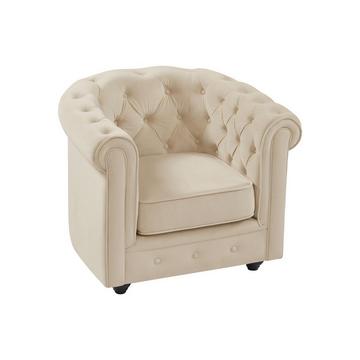Sessel - Samt - Beige - CHESTERFIELD