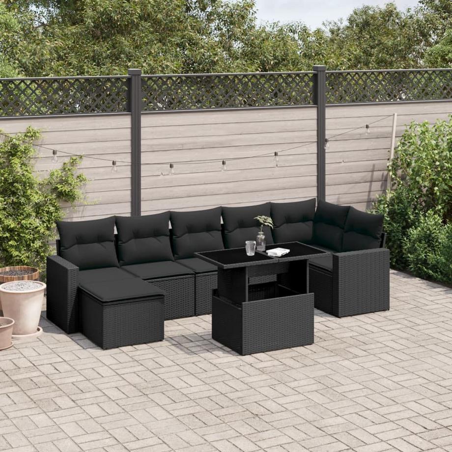VidaXL Ensemble de canapés de jardin rotin synthétique  