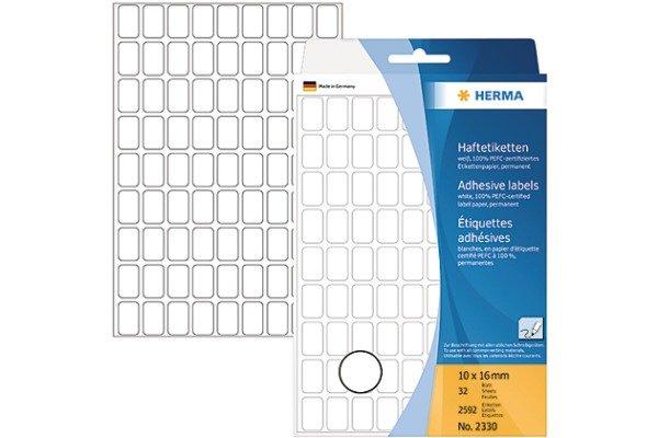 HERMA HERMA Universal-Etiketten 10x16mm 2330 weiss 2592 Stück/32 Blatt  