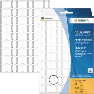 HERMA HERMA Universal-Etiketten 10x16mm 2330 weiss 2592 Stück/32 Blatt  
