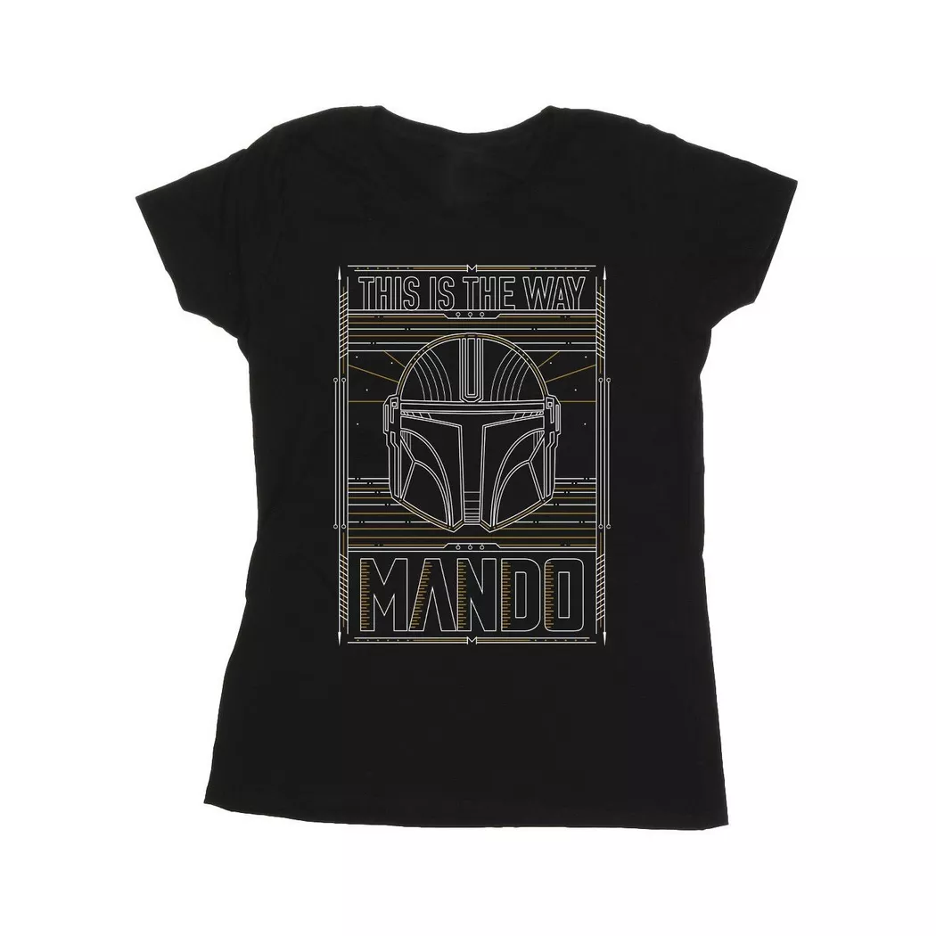 STAR WARS - The Mandalorian The Way TShirt, per donna, Nero, Größe L