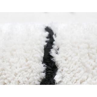 Vente-unique  Tapis shaggy berbère - 160 x 230 cm - Beige et noir - JABARI 