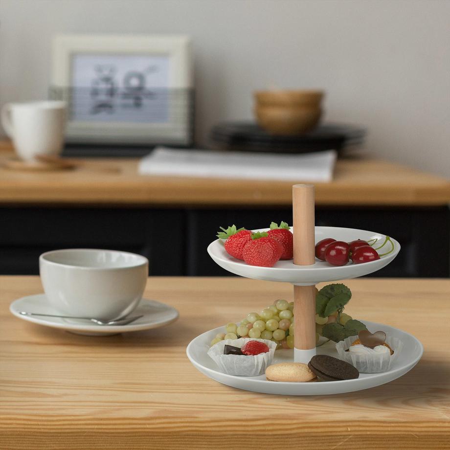 B2X  Etagere in zwei Etagen Kunststoff und Holz 