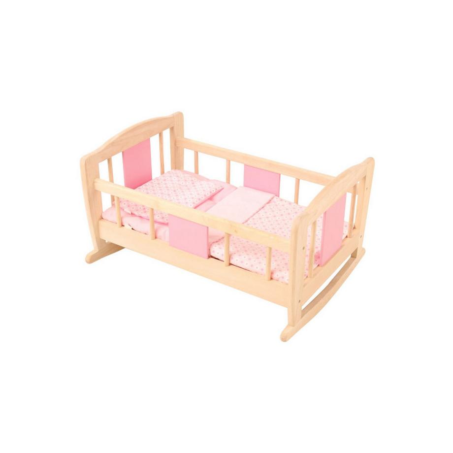 Spielba Holzspielwaren  Rollenspiele Puppen-Wiege mit Inhalt 