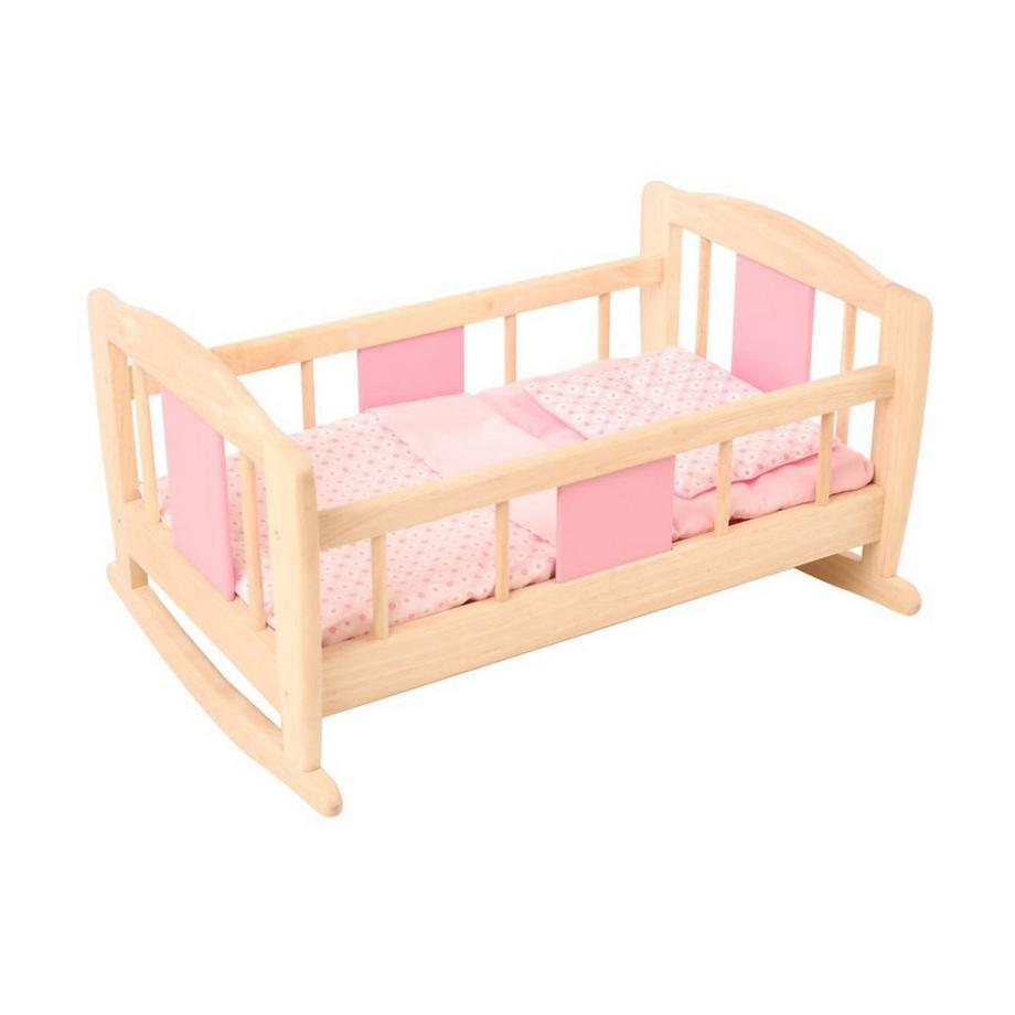 Spielba Holzspielwaren  Rollenspiele Puppen-Wiege mit Inhalt 