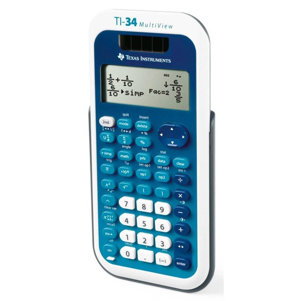 Texas Instruments TI-34 MULTIVIEW Calcolatrice per la scuola Bianco, Blu Display (cifre): 16 a energia solare  